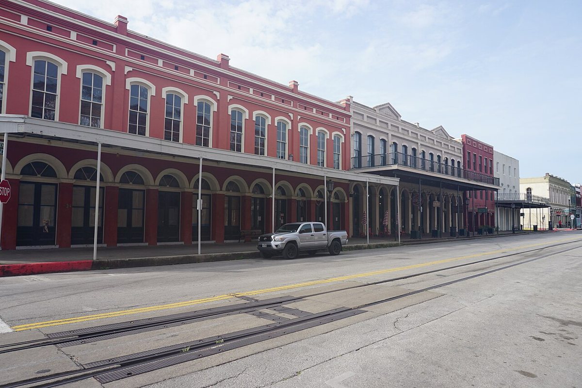 The Strand Historic District in Galveston, Texas