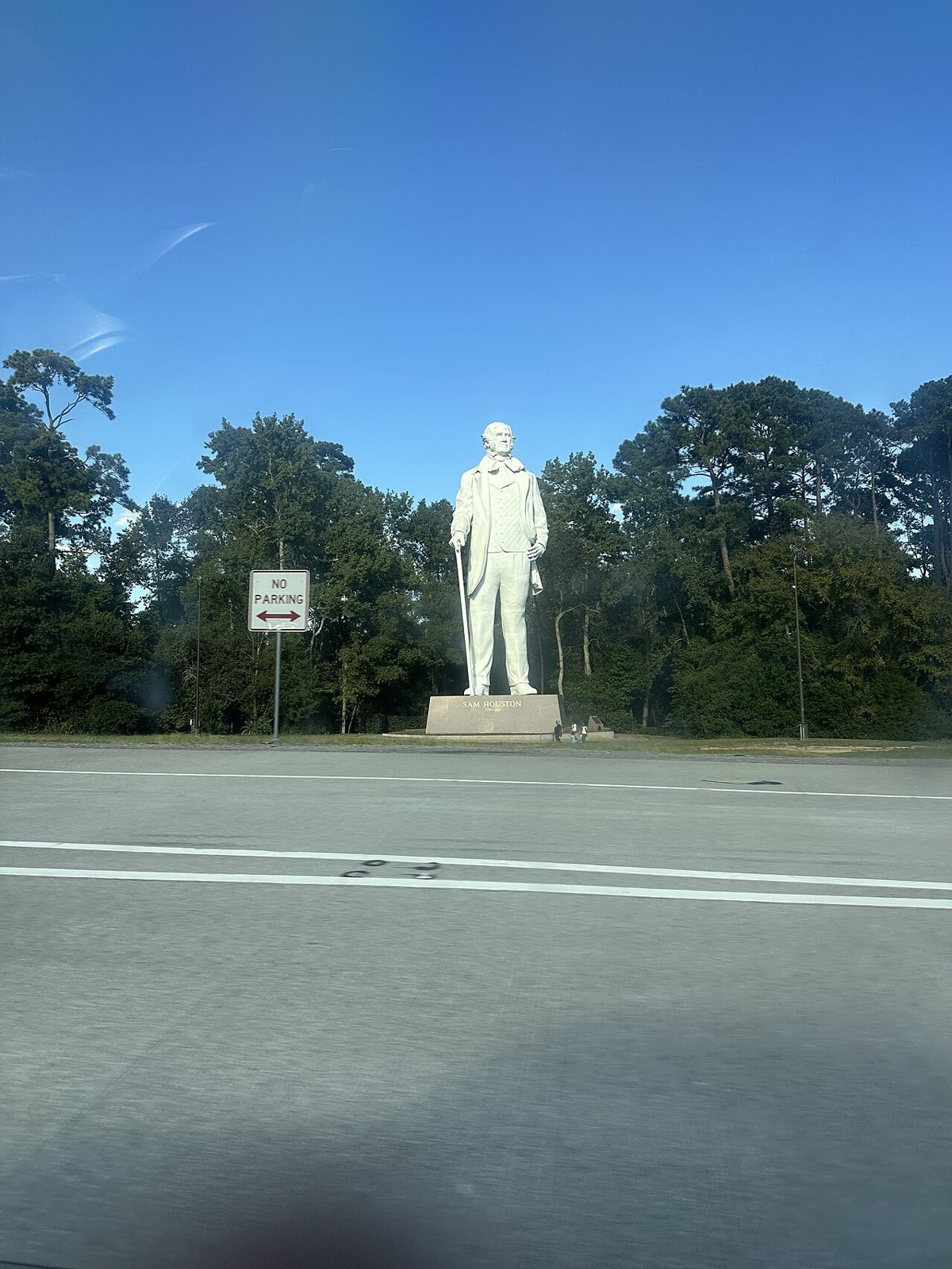 the giant Sam Houston statue in Huntsville, Texas