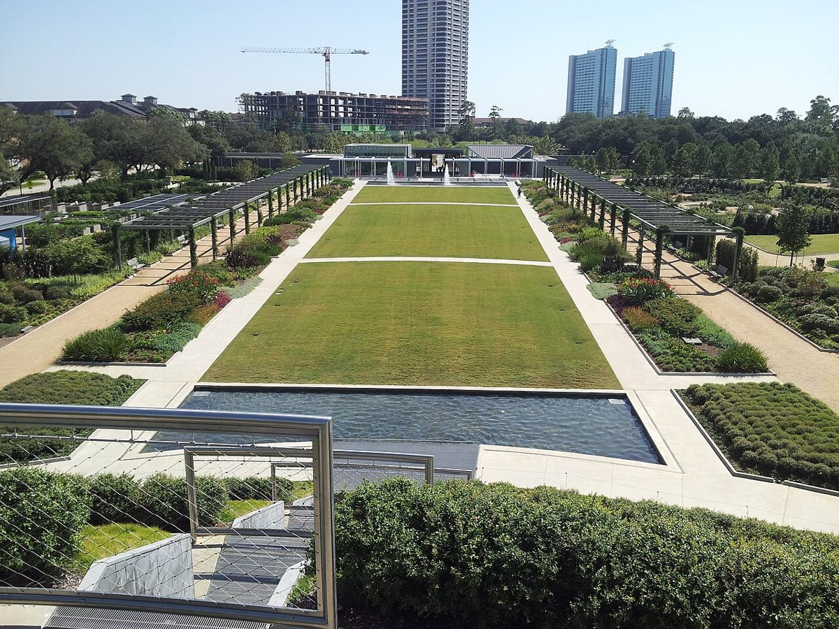 McGovern Centennial Gardens terraced flower beds in Hermann Park